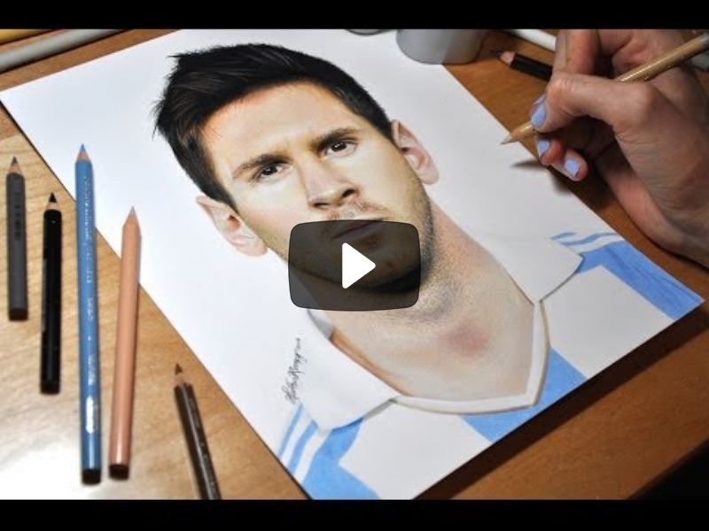Een Tekening Van Lionel Messi Wow